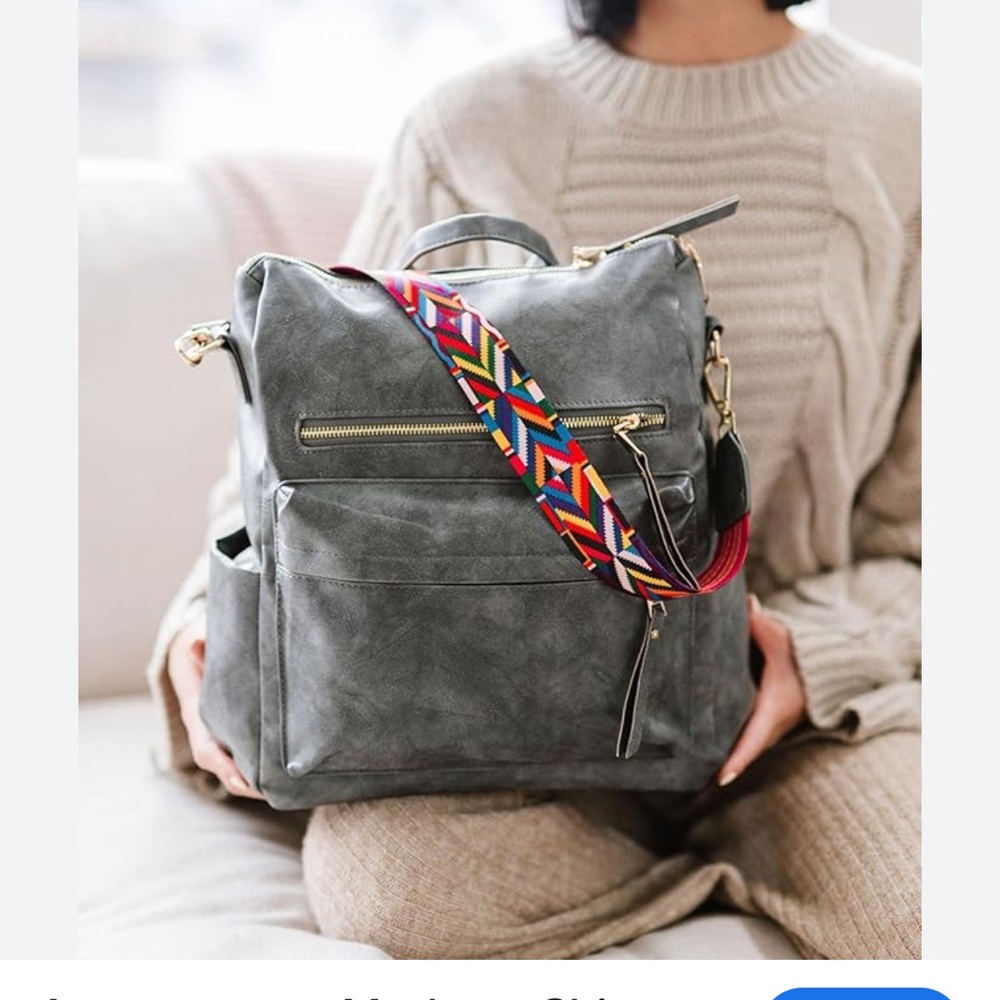 modern+chic Brielle Convertible Backpack, Grey